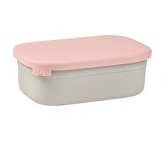 Beaba Snackbox aus Edelstahl, samtgrau/staubiges Rosa