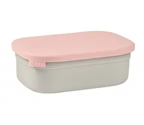 Beaba Snackbox aus Edelstahl, samtgrau/staubiges Rosa