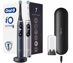 Oral-B iO Series 9 Duo Black Rose / Elektrische Zahnbürste / magnetisches iO / 7 Modi / AI / OLED