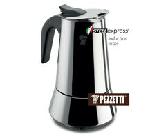 Pezzetti SteelExpress Moka Wasserkocher 10 Tassen Silber / 500 ml