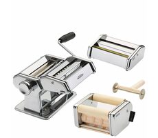 Gefu 28300 Manuelle Nudelmaschine / 3 Aufsätze / 6 Nudelsorten / Edelstahl 