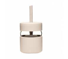 Neon Kactus Kinderglas mit Strohhalm 230 ml grau