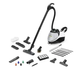 Kärcher SV 7 weiß / Dampfsauger / 2200 W / Druck 4 bar / Tankvolumen 1,2 L / HEPA / Aufheizzeit 5 Min