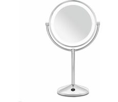 Babyliss 9436E silber / Kosmetikspiegel / Durchmesser 22 cm / Beleuchtung / 10-fache Vergrößerung