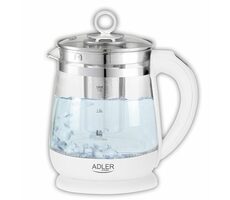 Adler AD 1299 weiß / Instant-Glaskessel / 2200 W / 1,5 L / Temperatur 60-100 °C