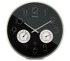 Mebus 12988 - Funkwanduhr mit Thermometer und Hygrometer / 30 cm / 1x AA