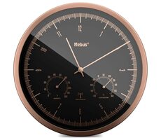 Mebus 19778 - Funkwanduhr mit Thermometer und Hygrometer / 25 cm / 1x AA
