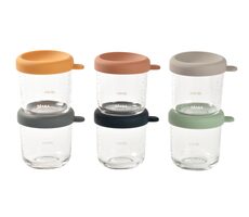 Beaba Lebensmittelbecher aus Glas 6x 250 ml Sunrise