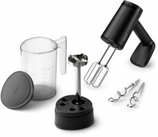 Philips HR3781/10 schwarz / Handmixer / 500 W / 5 Geschwindigkeiten + Turbo / Schneebesen / Set 