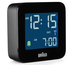 Braun BC08 schwarz / Digitaler Wecker / DCF (Funkgesteuert) / 1x AAA Batterie