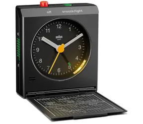Braun BC05 schwarz / Reisewecker / Analog / 1x AA Batterie 