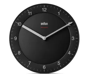 Braun BC06 schwarz / Wanduhr / Analog / DCF (Funkgesteuert) / 1x AA Batterie / Durchmesser 20 cm