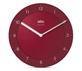 Braun BC06 rot / Wanduhr / Analog / DCF (Funkgesteuert) / 1x AA Batterie / Durchmesser 20 cm