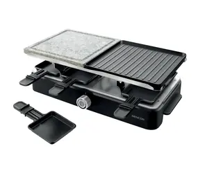 Sencor SBG 0260BK schwarz / Raclette-Grill / 1400 W / 8 Pfännchen + 8 Spatel