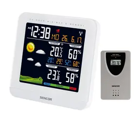 Sencor SWS 5600 Wetterstation weiß / Farb-LCD / Funksensor