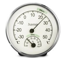 HAMA Chios analoges Thermometer & Hygrometer Silber