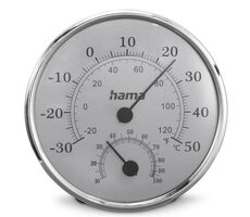 HAMA Saipan analoges Thermometer & Hygrometer Silber