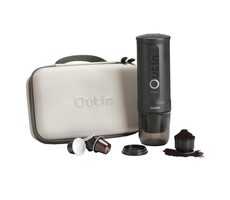 Outin Nano Tragbares Kaffeemaschinen-Set grau / Tragbare Espressomaschine + Schutzhülle / 7500 mAh