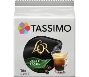 Jacobs L'OR Café Lungo Brazil Tassimo 16 Stück / Kapselkaffee 