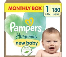 Pampers Harmonie Baby 2-5 kg (180 Stück) / Windeln / Größe 1 (2-5 kg)
