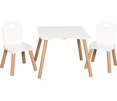 FreeOn Holztisch mit Stühlen Athena weiß
