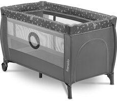 Lionelo Reisebett Stefi PLUS Grau Weiß / ab Geburt
