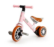 ECOTOYS Laufrad mit abnehmbaren Pedalen rosa