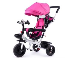 ECOTOYS Dreirad mit Verdeck und Lenkstange - rosa / ab 6 Monaten