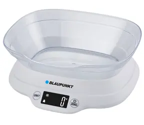 Blaupunkt FKS501 weiß / Küchenwaage mit Schüssel / 1-5000 g / 2x AAA