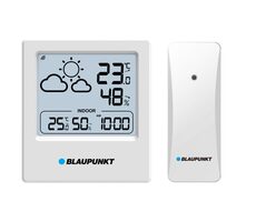 Blaupunkt WS10WH weiß / Wetterstation / Außenthermometer / Uhr / LCD-Display 