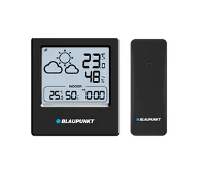 Blaupunkt WS10BK schwarz / Wetterstation / Außenthermometer / Uhr / LCD-Display