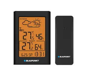 Blaupunkt WS15BK schwarz / Wetterstation / Außenthermometer / Uhr / Kalender