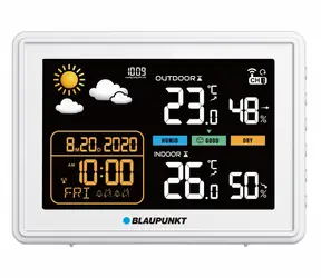 Blaupunkt WS30WH weiß / Wetterstation / Temperatur- und Luftfeuchtigkeitsmessung / LCD-Display / Außenthermometer