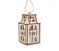 Die Magie der Holzlaterne mit Sternen / LED-Kerze / 3V Batterie