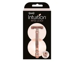 Wilkinson Intuition Double Edge Rose Gold Razor Damen Metallrasierer Classic + 10 Rasierklingen