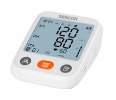 Sencor SBP 1150WH weiß / Digitales Blutdruckmessgerät / Blutdruck & Puls / Speicher 2x99 Stellen / Display 70 × 82 mm / 4X AAA