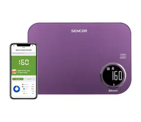 Sencor SKS 7073VT lila / smarte Küchenwaage / max. 5kg / TARE-Funktion / Bluetooth 