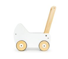 ECOTOYS Puppenwagen aus Holz weiß / ab 3 Jahren