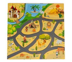 ECOTOYS Schaumstoffpuzzle Safari mit Kanten / ab 3 Jahren