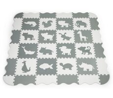 ECOTOYS Schaumstoffpuzzle Tiere grau-weiß SX mit Kanten / ab 3 Jahren
