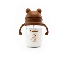 Kidnort Bringebaer Becher mit Strohhalm 240ml braun