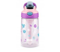 NUK Trinkflasche mit Strohhalm 420ml / rosa / ab 4 Jahren 
