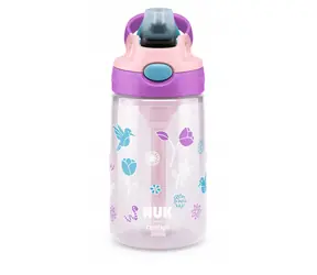 NUK Trinkflasche mit Strohhalm 420ml / rosa / ab 4 Jahren 
