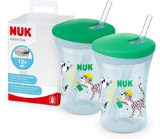 NUK Cup mit Strohhalm 230ml / ab 12+ / grün