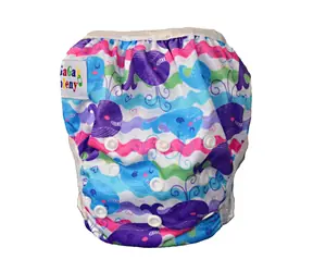 GaGa's Baby Windel Badeanzug Bunte Wale