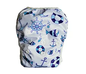 GaGa's Baby-Windel-Badeanzug „Anker“ Blau