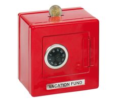 GOKI Metall-Spardose: Trezor mit Zahlenschloss - rot