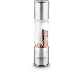 Lamart Tube Gewürzmühle 2x 100ml silber / Salz und Pfeffer / Edelstahl