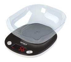 Lamart Pezo Küchenwaage mit Schüssel schwarz / LCD-Display / max. 5000 g / 2x AAA / Kunststoff