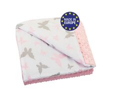 Bomimi Minky Decke 100 x 75 cm Schmetterlinge, rosa